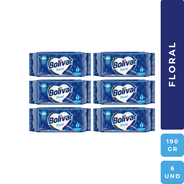 Jabón De Lavar BOLÍVAR Floral pack 6un 190gr c/u